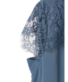 Green Parks 胸元レースフレンチスリーブブラウス