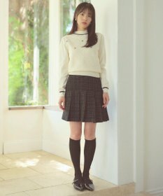 Feroux リボン刺繍ダイア柄 ニット