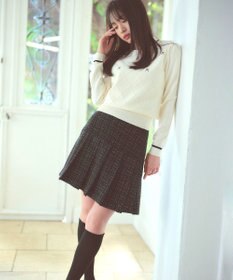 Feroux リボン刺繍ダイア柄 ニット