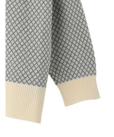 earth music&ecology ダイヤ柄ジャガードカーディガン