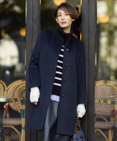 J.PRESS LADIES S 【洗える】MERINO CASHMERE オフタートル ボーダー ニット