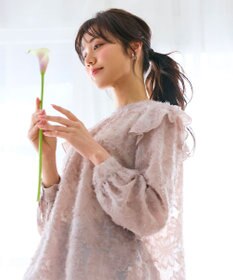 Feroux 【洗える】ジャガードブラウス