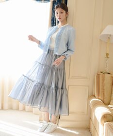 TOCCA CRYSTAL SHEER スカート グレー系