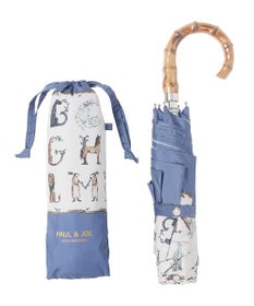 MOONBAT ポール & ジョー (PAUL & JOE ACCESSOIRES) ABC Garden アニマル 折りたたみ傘 竹手元 巾着型傘袋