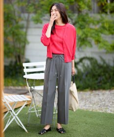 ANY L 【洗濯機可/セットアップ可/UVケア/速乾/イージーケア】サラサラテックリネンパンツ