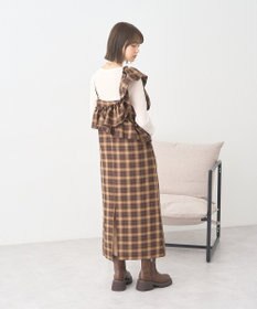 earth music&ecology 2wayフリルチェックキャミワンピース