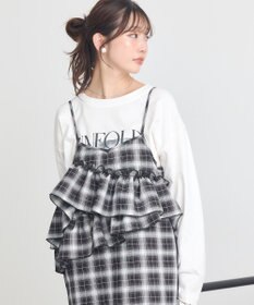 earth music&ecology 2wayフリルチェックキャミワンピース