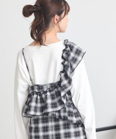 earth music&ecology 2wayフリルチェックキャミワンピース