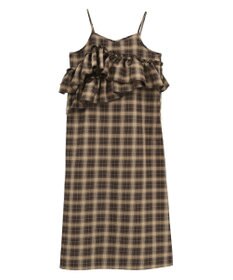 earth music&ecology 2wayフリルチェックキャミワンピース