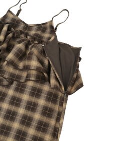 earth music&ecology 2wayフリルチェックキャミワンピース