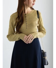 Te chichi ヘンリーネックマーブルニット