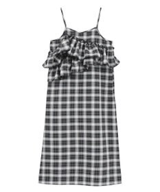 earth music&ecology 2wayフリルチェックキャミワンピース