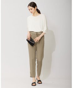 ICB 【洗える】トリアセサテンスムース 5分袖プルオーバー