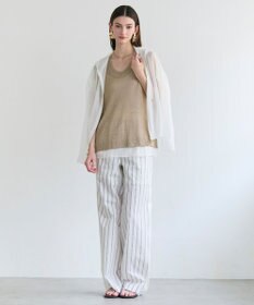 BEIGE， QUARTZ / 側章コンビ ストライプパンツ