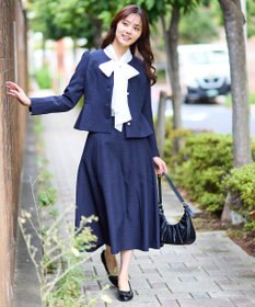 Feroux 【先行予約】パール釦ペプラムジャケット×スカート セットアップ