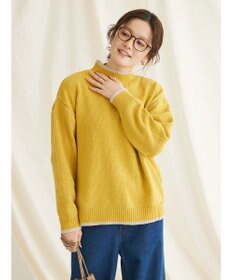 CRAFT STANDARD BOUTIQUE 洗えるモールニット配色プルオーバー