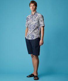 JOSEPH ABBOUD 【ウエストも伸びる/清涼/ストレッチ】ストレッチリネンシャンブレーショートパンツ