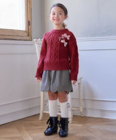 ANY KIDS リボン ケーブル ニット