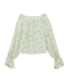 earth music&ecology ナローリボンくしゅくしゅギャザーブラウス