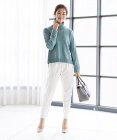 Tiaclasse L 【洗える】もっちり柔らかいリブタートルプルオーバーニット