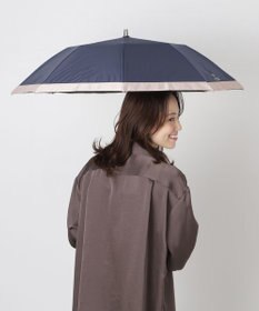 MOONBAT 【遮光/晴雨兼用日傘】LANVIN COLLECTION (ランバン コレクション)グログランリボン バイカラー 遮熱 UV 折りたたみ傘 楽折