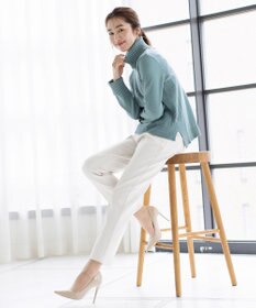 Tiaclasse L 【洗える】もっちり柔らかいリブタートルプルオーバーニット