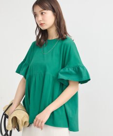 earth music&ecology 【接触冷感/洗濯機可】フリルドッキングポンチョＴ