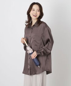 MOONBAT 【遮光/晴雨兼用日傘】LANVIN COLLECTION (ランバン コレクション)グログランリボン バイカラー 遮熱 UV 折りたたみ傘 楽折