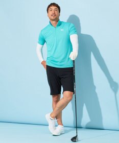 23区GOLF 【MEN】【接触冷感・UVケア・吸水速乾】ハーフジップ 無地ポロシャツ