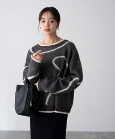 WEGO 【25年秋冬新作】ニュアンスライン配色プルオーバー