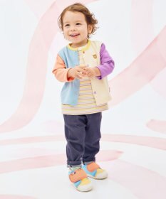 MIKI HOUSE HOT BISCUITS 【80-120cm】【Everyday Series】天竺素材 ワンポイントカーディガン