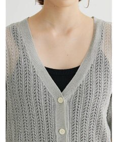 Green Parks すかし柄コンパクトシアーカーディガン