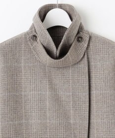 自由区 L 【17号サイズまで展開・カタログ掲載】ウールリバーチェック柄ダブルブレスト コート