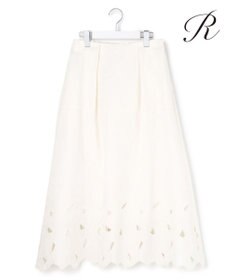 23区 【R(アール)】クラフトカットレース フレアスカート ホワイト系