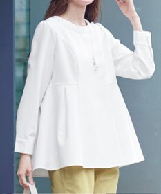 Tiaclasse 【洗える】ソフトペプラムブラウス