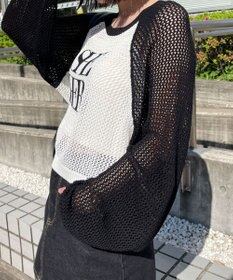 WEGO ラグランショートメッシュニット