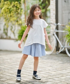 組曲 KIDS 【150-160㎝】サッカーストライプ キュロット