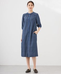 J.PRESS LADIES L 【洗える】ブロックドットプリント ワンピース