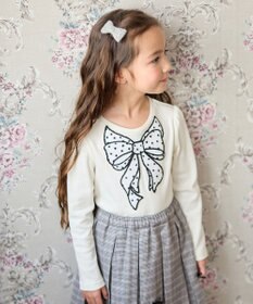 ANY KIDS ドットリボン 長袖Tシャツ