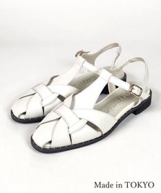 Dominic3 スタッズピース レザーケージサンダル