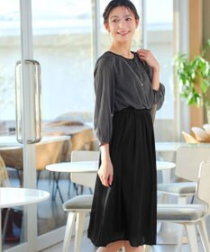 Tiaclasse L ブラウジングシフォンワンピース