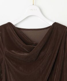 ANY SIS 【洗える】シアーベロアドレープ Tシャツ