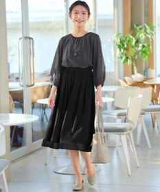 Tiaclasse L ブラウジングシフォンワンピース