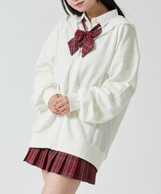 WEGO 【SCHOOLITEM】ルーズフィットジップパーカー