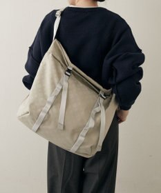 russet ナイロンジャガードメタルバックルショルダーバッグ L(CE-1656)