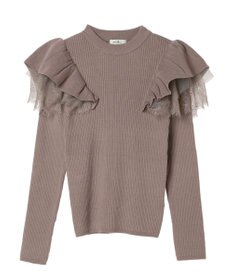 earth music&ecology ショルダーチュールレースプルオーバー