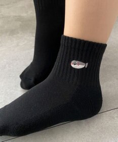 WEGO アニマル刺繍アンクル底パイルソックス