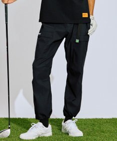 PW CIRCULUS 【撥水加工/ ストレッチ】【MEN】ベルト付 ワイドカーゴパンツ ゴルフ ブラック系