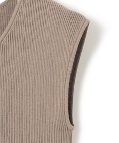 ICB L 【洗える】オーガニックコットンリブ ノースリーブニット