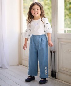 ANY KIDS リボン×チュール 七分袖Tシャツ